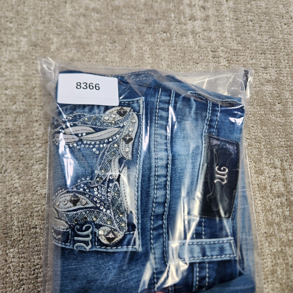 Miss Me Jeans Women 27 Mid Rise Skinny Stretch Denim Acid Wash Y2K Cowgirl - Picture 12 of 12